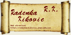Radenka Kiković vizit kartica
